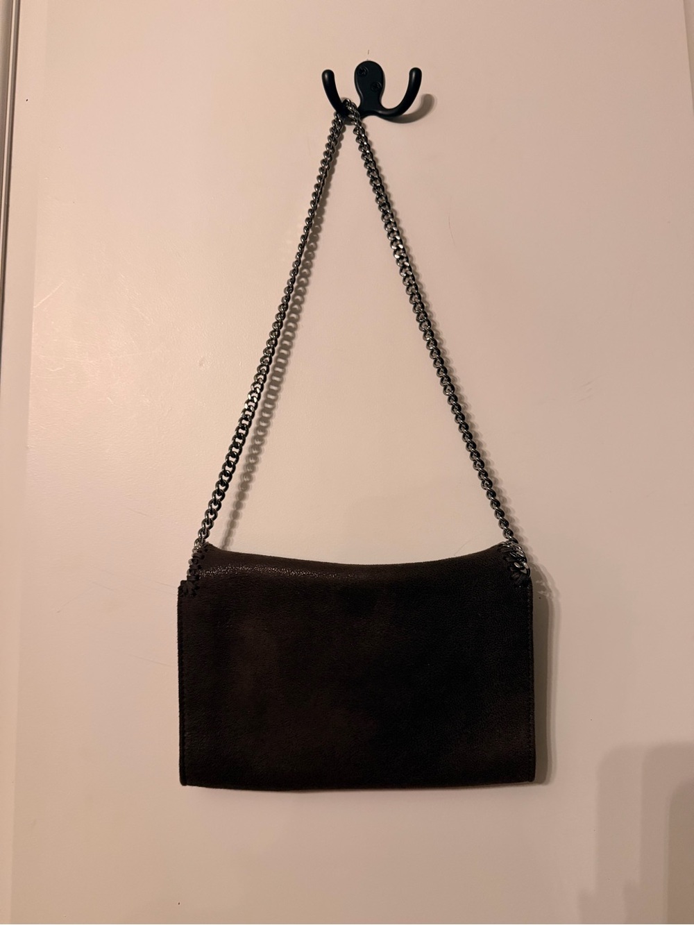 Stella McCartney Brown Fold-Over Clutch with Silver Chain - Picture 7 of 9